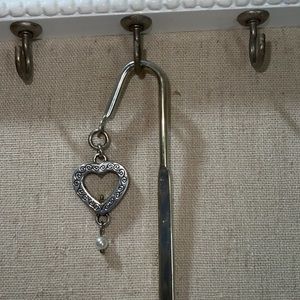 Brighton Silver Bookmark with silver heart and single small pearl.Good condition